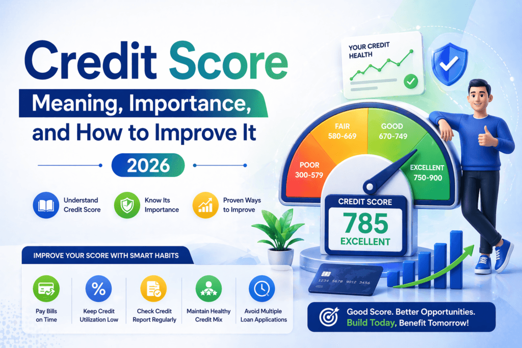 credit score meaning, importance of credit score, how to improve credit score, credit score tips, CIBIL score India, improve CIBIL score fast, credit score calculation, good credit score range, credit score benefits, low credit score solution