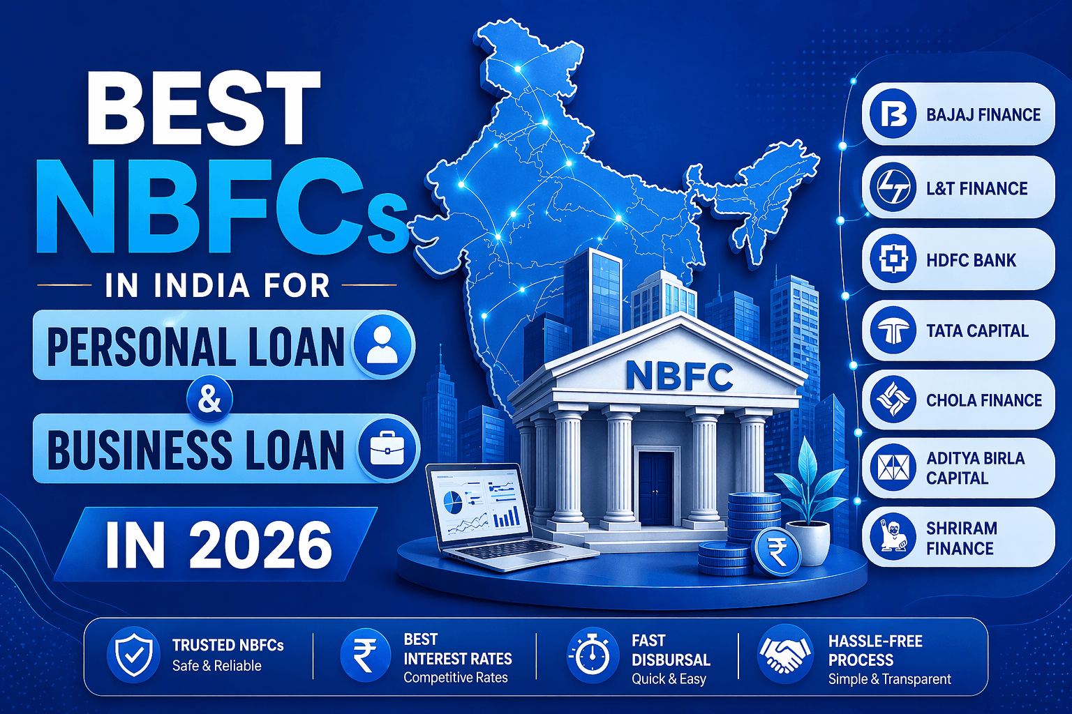 Best NBFCs in India for personal loan and business loan, best NBFCs in India, top NBFC companies India, NBFC personal loan India, NBFC business loan India, instant personal loan NBFC, low interest business loan India, fast loan approval NBFC, online loan NBFC India, unsecured personal loan India, MSME loan NBFC India, quick business loan India, loan without collateral India, low CIBIL loan NBFC, digital lending India, best finance companies India, NBFC interest rates India, apply loan online India, fastest loan disbursal India, small business loan India, personal loan for salaried India