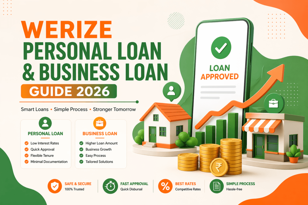 WeRize personal loan, WeRize business loan, WeRize loan apply online, WeRize loan review, instant loan India, digital lending platform India, easy personal loan India, MSME loan India, loan against property India, quick loan approval India, fintech loan apps India, small town loan India, online loan India 2026